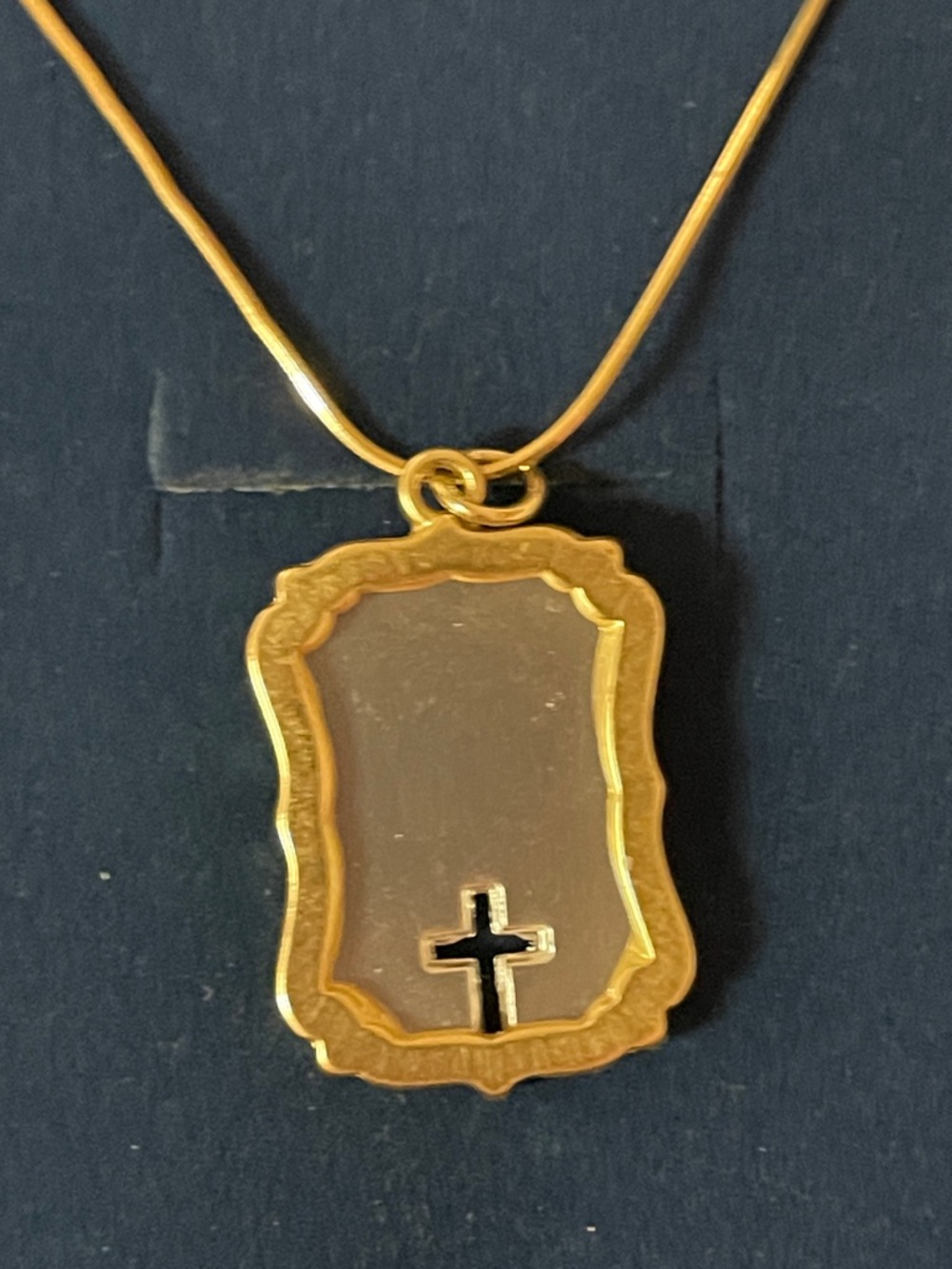 Faith Over Fear Two-Tone Pendant Necklace - Inspirational Women’s Jewelry - Picture 3 of 3